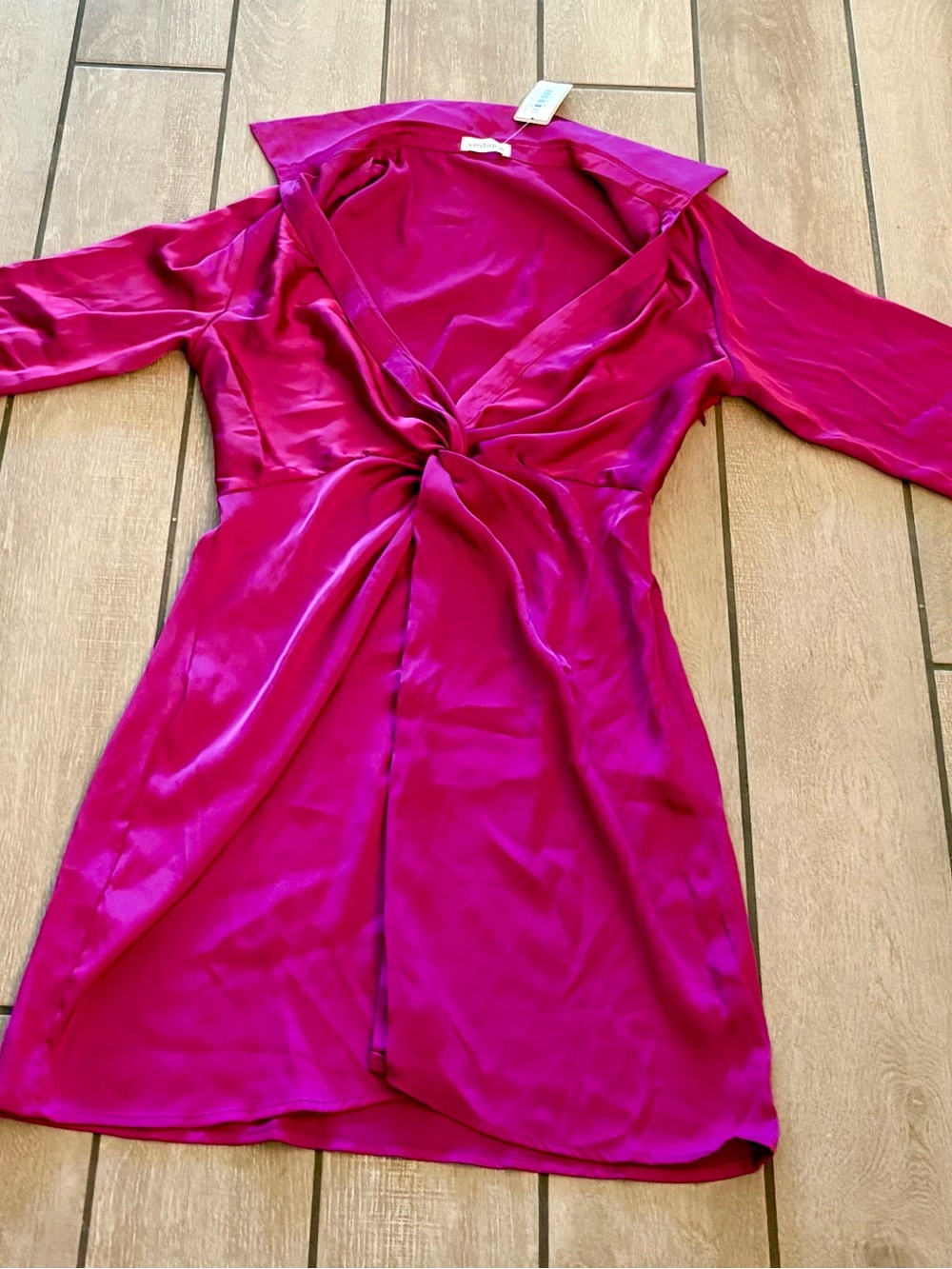 vestique Twist-Front Satin Dress